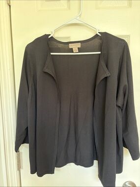 Kim Rogers Black Open Front Tunic Cardigan